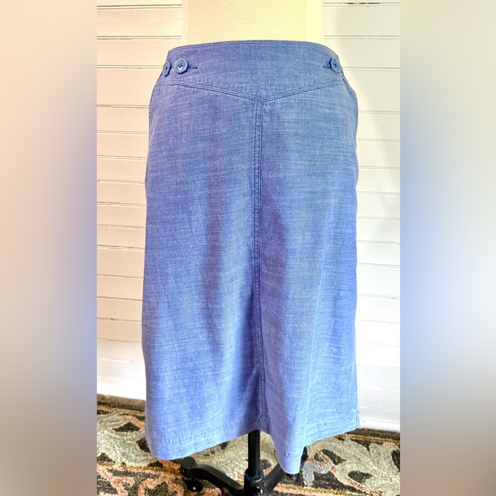 ORVIS Cornflower Blue Cotton Skirt with Pockets